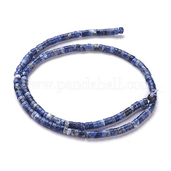 天然石ソーダライトビーズ連売り  ヒシビーズ  フラットラウンド/ディスク  4~4.5x2.5mm  穴：0.7mm  約154個/連  15インチ&nbsp;G-H230-10