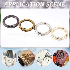24pcs 4 colors Zinc Alloy Spring Gate Rings&nbsp;FIND-SP0001-54