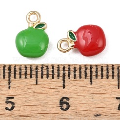 合金エナメルチャーム  ゴールドカラー  ミックスカラー  りんご  9x6x3mm  穴：1.2mm&nbsp;FIND-G101-03G-02