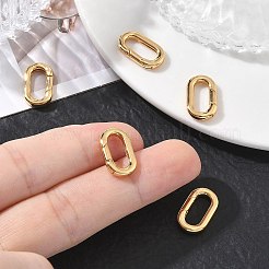 シェグレース真鍮製スプリングゲートリング  オーバル  カドミウムフリーと鉛フリー＆ニッケルフリー  18KGP本金メッキ  16x9.5x2.5mm&nbsp;XGRQ7M243-982G