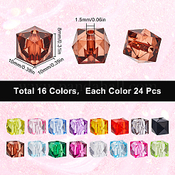384Pcs 16 Colors Transparent Acrylic Beads&nbsp;TACR-SC0001-37
