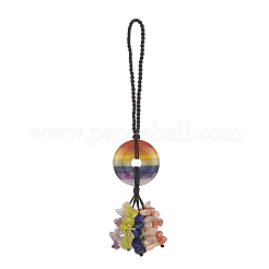 Chakra Natural Mixed Gemstone Pendant Decorations&nbsp;HJEW-TA00028