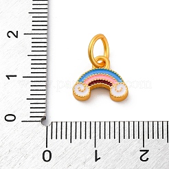 合金エナメルチャーム  丸カン付き  ゴールドカラー  レインボー  9.5x11.5x2.5mm  穴：5.5mm&nbsp;ENAM-E362-12B