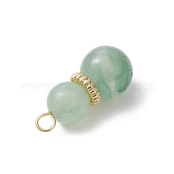 6Pcs 6 Styles Natural Green Aventurine & Carnelian & Rose Quartz & Yellow Jade & Amethyst & Tiger Eye Gourd Pendants&nbsp;PALLOY-JF04276