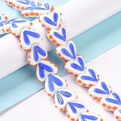 Heart Handmade Lampwork Beads Strands&nbsp;LAMP-G150-01A