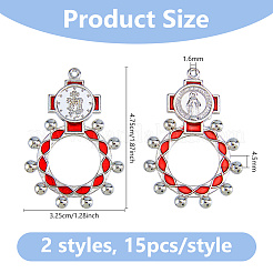 30Pcs 2 Colors Alloy Enamel Pendants&nbsp;FIND-DC0008-57B