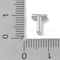 真鍮チャーム  カドミウムフリー＆ニッケルフリー＆鉛フリー  文字チャーム  プラチナ  文字t  8.5x6.5x3mm  穴：1.5mm&nbsp;KK-P266-05P-T