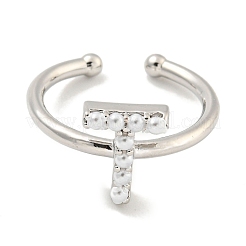 Rack Plating Brass Open Cuff Rings for Women&nbsp;RJEW-F162-01P-T