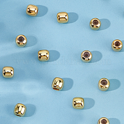 30個の真鍮つぶし玉  プラスチック付き  オーバル  18KGP本金メッキ  6x5.8mm  穴：2mm&nbsp;KK-BBC0022-31