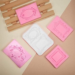 食品グレードのシリコンモールド  フォンダン型  DIYケーキデコレーション用  チョコレート  キャンディ  UVレジン＆エポキシ樹脂ジュエリー作り  濃いピンク  5個/セット&nbsp;DIY-SC0009-05