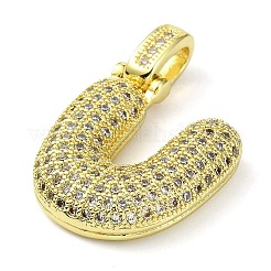 Brass Micro Pave Clear Cubic Zirconia Pendants&nbsp;KK-M279-01G-U