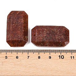 天然イチゴクォーツペンダント  ファセット長方形チャーム  34~35.5x19~20.5x7~8mm  穴：1.6mm&nbsp;G-H325-03L
