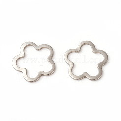 変色しにくい201ステンレススチール製リンクリング  花  ステンレス鋼色  14.5x14x0.5~0.8mm  インナーサイズ：12x10mm&nbsp;STAS-F192-004P