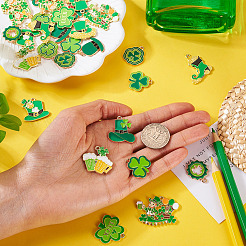 30Pcs 15 Styles Saint Patrick's Day Alloy Enamel Pendants&nbsp;ENAM-TA0001-96