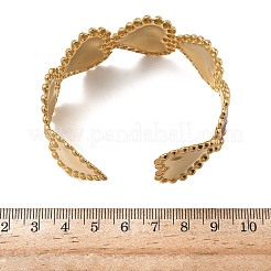 女性用304ステンレススチールエナメルカフバングル  ハート  内径：1-7/8x2-1/4インチ（4.9x5.8cm）&nbsp;BJEW-F518-03B-G
