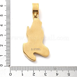 304ステンレススチールラインストーンペンダント  イオンプレーティング（ip）  手を祈る  ゴールドカラー  43.5x24x6.5mm  穴：8x5.5mm&nbsp;STAS-V008-35G