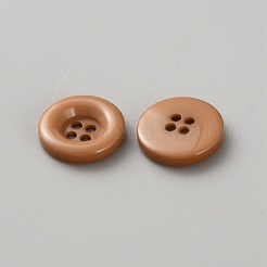 樹脂ボタン  4穴  フラットラウンド  ペルー  15x3.5mm  穴：1.6mm&nbsp;BUTT-WH20005-03C