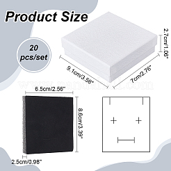 テクスチャ紙ジュエリー ギフト ボックス  中にスポンジマット付き  長方形  ホワイト  9.1x7x2.7cm  内径：6.5x8.6のCM  深さ：2.5cm  20個/セット&nbsp;OBOX-NB0001-10D-01