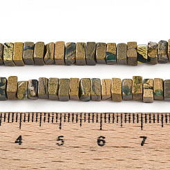 天然のバーダイト石ビーズ連売り  正方形  2~2.5x4~4.5x4~4.5mm  穴：0.8mm  約146~150個/連  14.76~15.16''（37.5~38.5センチメートル）&nbsp;G-T140-51