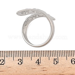 女性用304ステンレススチールオープンカフリング  花  ステンレス鋼色  内径：17.8mm&nbsp;RJEW-A079-12B-P