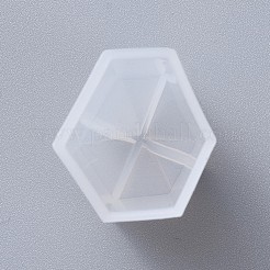 シリコンモールド  レジン型  UVレジン用  エポキシ樹脂ジュエリー作り  六角  ホワイト  53mm  インナーサイズ：27x28mm&nbsp;X-DIY-F026-A07