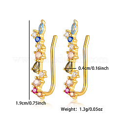 925 Sterling Silver Micro Pave Clear Cubic Zirconia Rainbow Climber Earrings&nbsp;GI0363-1
