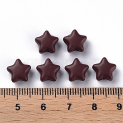 スプレープリントアクリルビーズ  スター  暗赤色  8.5x9.5x5mm  穴：2mm  約2050個/500g&nbsp;MACR-S373-45-O02