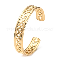 304 Stainless Steel Hollow Oval Cuff Bangles&nbsp;BJEW-F457-22G
