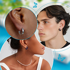 20Pcs 5 Colors Stainless Steel Hoop Earrings&nbsp;EJEW-PH0001-46