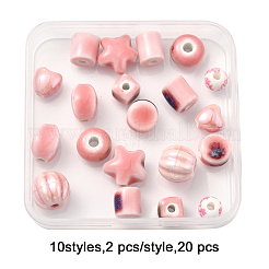 20Pcs 10 Styles Pearlized Handmade Porcelain Beads&nbsp;PORC-FP0001-08