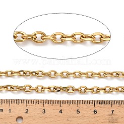 316サージカルステンレススチールアズキチェーン  溶接されていない  スプールで  イオンプレーティング（ip）  ゴールドカラー  6x4.5x1.2mm&nbsp;CHS-B010-02C-G