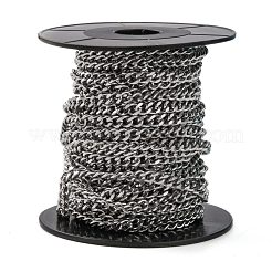 変色しにくい304ステンレススチールツイストチェーン  多面カット  溶接されていない  ステンレス鋼色  5.5x4.5x1.2mm&nbsp;CHS-K001-19-4.5mm