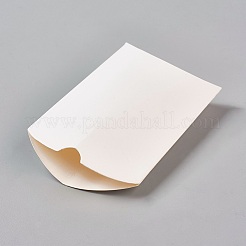 クラフト紙の結婚式の好きなギフトボックス  枕  乳白色  6.5x9x2.5cm&nbsp;CON-WH0037-A-11