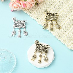 3Pcs 3 Colors Knitting Zinc Alloy Lapel Pins for Backpack Clothes&nbsp;JEWB-CJ0003-56