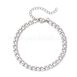 2Pcs 304 Stainless Steel Figaro Chains & Cuban Link Chains Bracelets Sets for Women&nbsp;BJEW-JB13276