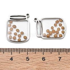 304ステンレスペンダント  ステンレス鋼色  ボトルチャーム  20x14.5x2.5mm  穴：1.4mm&nbsp;SA-CBA5608-07D-P