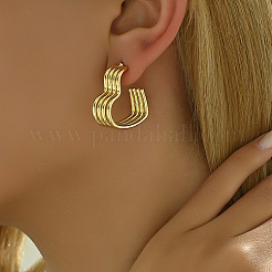 Brass Heart Stud Earrings&nbsp;XG2436