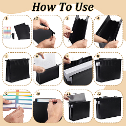 PPプラスチック製吊り下げファイルポケット1袋  紙のステッカー付き  長方形  300x240~245x10mm&nbsp;AJEW-PH0009-96B
