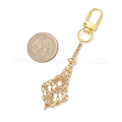 304 Stainless Steel Macrame Pouch Empty Stone Holder Pendant Decorations&nbsp;SA-CJ3769-G