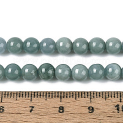 天然なヒスイビーズ連売り  ラウンド  6mm  穴：0.9~1mm  約68個/連  14.96~15.16インチ（38~38.5cm）&nbsp;G-N353-07B-01