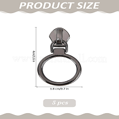ナイロンジッパー用合金ジッパーシルバープル5個  ジャケットバッグ修理ジッパー  ガンメタ色  40mm&nbsp;FIND-LP0006-19
