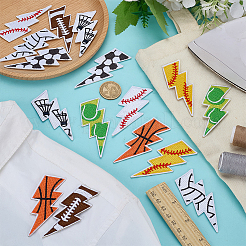 16Pcs 8 Styles Sport Theme Polyester Iron on/Sew On Patches&nbsp;PATC-FG0003-17