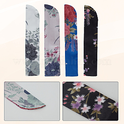 8Pcs 4 Styles Silk Cloth Floral Print Chinese Folding Fan Storage Bags&nbsp;ABAG-CY0001-05