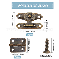 20 Sets Iron Lock Catch Clasps&nbsp;AJEW-GF0005-98