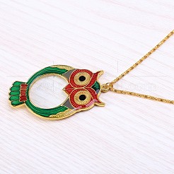 メタルルーペペンダントネックレス  アクリル製光学レンズ付き  カラフル  36.22インチ（92cm）&nbsp;NJEW-I103-01