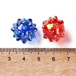 UVメッキ透明アクリルビーズ  虹色の  砂ドル  ミックスカラー  14.5x18x17mm&nbsp;AC-CBA6251-08