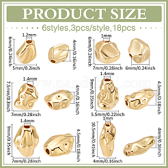 18Pcs 6 Styles Brass Beads&nbsp;KK-PH0010-72