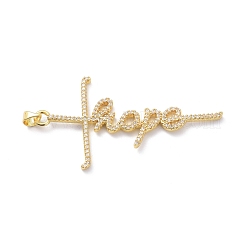 Brass Micro Pave Clear Cubic Zirconia Pendants&nbsp;KK-D004-25G