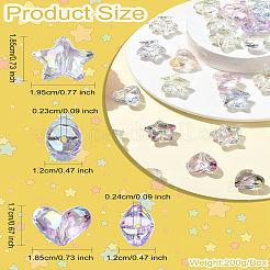 70Pcs 14 Styles Transparent Acrylic Beads&nbsp;MACR-CJ0002-08