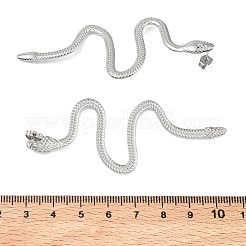 女性用304ステンレススチールスタッドピアス  ヘビ  ステンレス鋼色  76x31mm&nbsp;EJEW-K332-01P